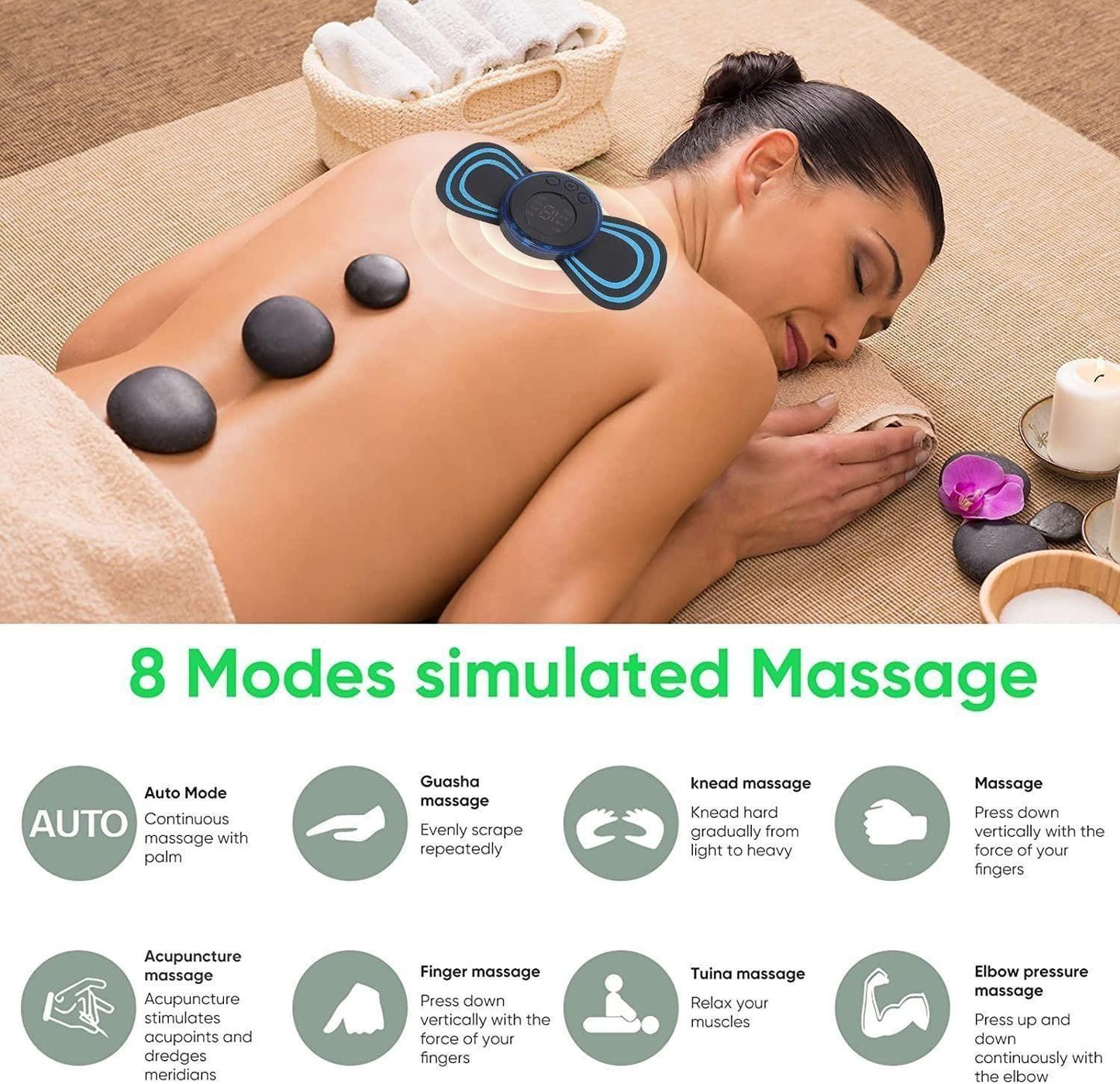 ELECTRIC Mini Massager with 8 Modes and 19 Strength Levels  Rechargeable